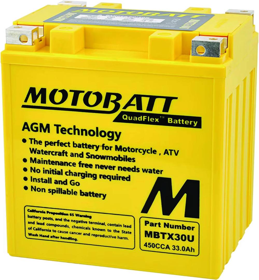 MotoBatt Db Electrical MBTX30U Battery Compatible With/Replacement For Motobatt Battery 4.7Ah, One Size