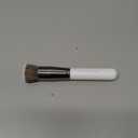 Keshima Foundation Brush Flat Top Kabuki - Premium Foundation Brush for Liquid Makeup, Cream, and Powder - Buffing, Blending, and Face (Regular Size, White)