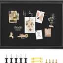 Bulletin Board with Felt, Black Wood Framed Display Bulletin Board for Walls with Pins, Eye Bolts, gaskets, Screws, Pin Board for Office, School and Home(MZB-BK,6090,1P) (approx.24x36in)