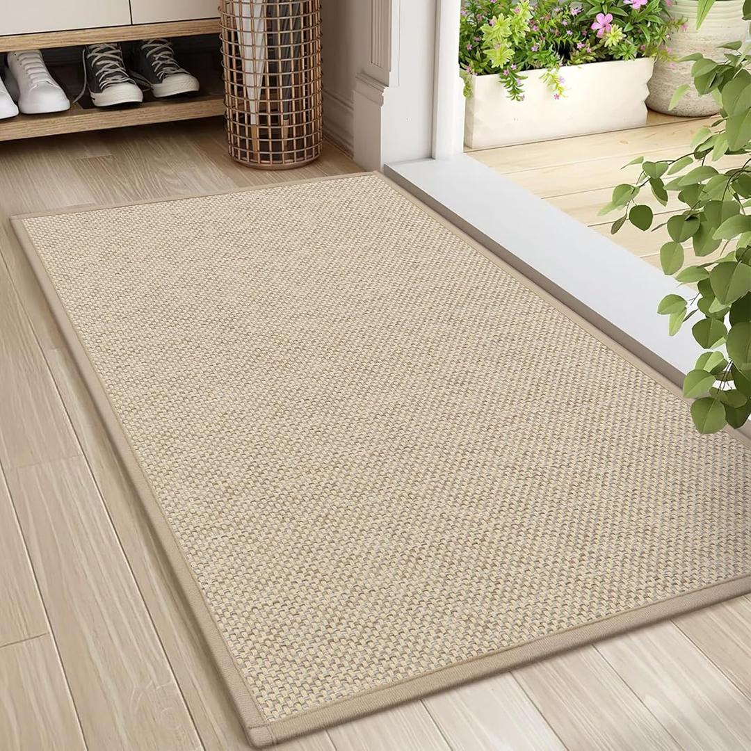 Door Mat 24"x36", Non Slip Washable Indoor Door Mat, Khaki
Rubber Backing Door Mat Indoor Entrance, Absorbent Low-Profile Doormat Front Entry Entryway Resist Dirt Welcome Floor Mats