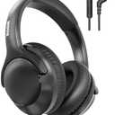 MIDOLA Wired Headphones Over-Ear Hi-Fi Sound with Microphone Adjustable Foldable, 1.5M Cord & 3.5mm Jack, Lightweight Headset for Kids Adults PC iPad Laptop Black