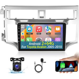 2+64G Android Car Stereo for Toyota Avalon 2005-2010 - Wireless Carplay and Android Auto - Car Radio with 9 inch Touch Screen/Multiple UI/WiFi/GPS/Mirror Link/SWC + AHD Backup Camera