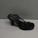 Reitoye Strappy Heels for Women Platform High Chunky Heels Square Open Toe Heeled Sandals Ankle Strap Block Heels, 9