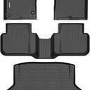GINOWY-Floor Mats & Cargo Liner for Honda Civic Hybrid Sedan 2025 2026, TPE All Weather Civic Car Floor Mats, Non-Slip Trunk Mat Civic Floor Liners Accessories Black