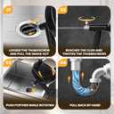 Drain Auger 33 ft, Plumbing Snake Hair Clog Remover Drain Snake Flexible Grabber Heavy Duty Sink Cleaner Tools for Shower Bathtub Bathroom Kitchen Pipe, Black