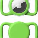Waterproof Airtag Holder for Dog Collar, Soft Full-Body Protective Airtag Holder for Dog & Cat Collars, Ultra-Durable, Easy Installation, Lightweight Clear Airtag Case (Green, Regular)
