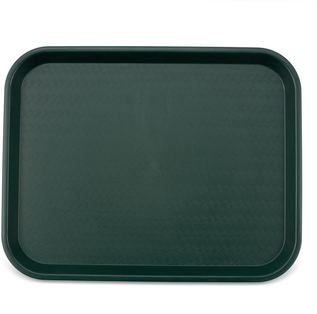 Carlisle FoodService Products Cafe Fast Food Cafeteria Tray with Patterned Surface for Cafeterias, Fast Food, And Dining Room, Plastic, 17.87 X 14 X 0.98 Inches, Forest Green