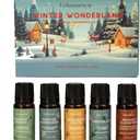 Folkulture Winter Wonderland Essential Oils Set for Diffuser | Set of 5 Romantic Fragrance Oils | Gingerbread, Frankincense, Cinnamon & Lavender | Valentines Day Home Fragrance Gift