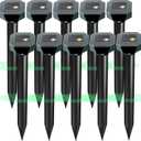 Snake & Mole & Rabbit & Skunk Repellent Solar Powered, 2025 Upgraded Ultrasonic Deterrent, IP65 Waterproof, Gopher Groundhog Chipmunk Raccoon and Vole Repellent & Deterrent for Lawn & Garden, 10 Pack