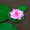 Fake Lily Pads, 10 PCS Artificial Lotus with Water Lily Pad, Realistic Water Floating Foam Lotuses Pads, Pink Artificial Floating Lotus Decor with Pad for Home Outdoor Ponds