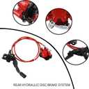 Red Rear Hydraulic Disc Brake System,ATV Quad Left Rear Hand Brake Assembly with caliper&brake pads for Chinese Quad 4 Wheeler Buggy 50cc 70cc 90cc 110cc 125cc 150cc Taotao Kazuma Coolster ATV parts