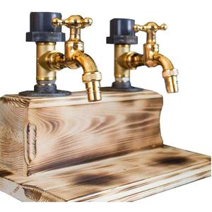 Wooden Whiskey Liquor Dispenser Father's Day Shot Dispenser for Liquor Bottles Beverage Whiskey Holder Faucet Shape Stand Drinkware Set Holder for Bar Home Party Man Cave