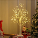 LED Artificial Lamp with Timer, DIY Birch Tree with Lights, USB/Battery Powered, Fairy Light Spirit Tree for Table Home Wedding Bedroom Christmas (Warm White)