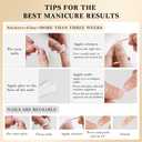 3 x evpct Initial Letter French Tips Press On Nails Short Square for Women Gift, Nude + Gold Tip, Glossy Soft Gel Press Stick on Nail with Nail Kit, 3D Design Full Cover Reusable Acrylic Fake Nails Kit, A