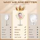 Makeup Mirror with Lights, 1x/20x 360 Rotation Vanity Mirror, Brightness Adjustable Lighted Makeup Mirror with Magnification, 5000 mAh Rechargeable Double Sided Mirror with 3 Colors, Gift for Women