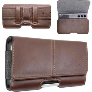 Wireless City Leather Phone Holster for iPhone 17/17 Pro 16/16 Pro 16e 15/15 Pro 14/14 Pro 13/13 Pro 12/12 Pro 11 XR, Belt Clip Pouch for Men & Women  (Brown Medium)