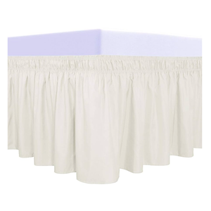 FRESH IDEAS Bedding Ruffled Bedskirt, Classic 14” Drop Length, Gathered Styling, Queen, Ivory (FRE30114IVOR03)