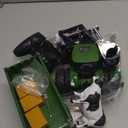 Remote Control Tractor Toy with Trailer | Metal Front & Front Loader Farm Vehicle Set with Lights & 8-Wheel Design, RC Tractor Truck for Boys & Girls Ages 3-9, Fun Farm Toy Gift for Toddlers & Kids