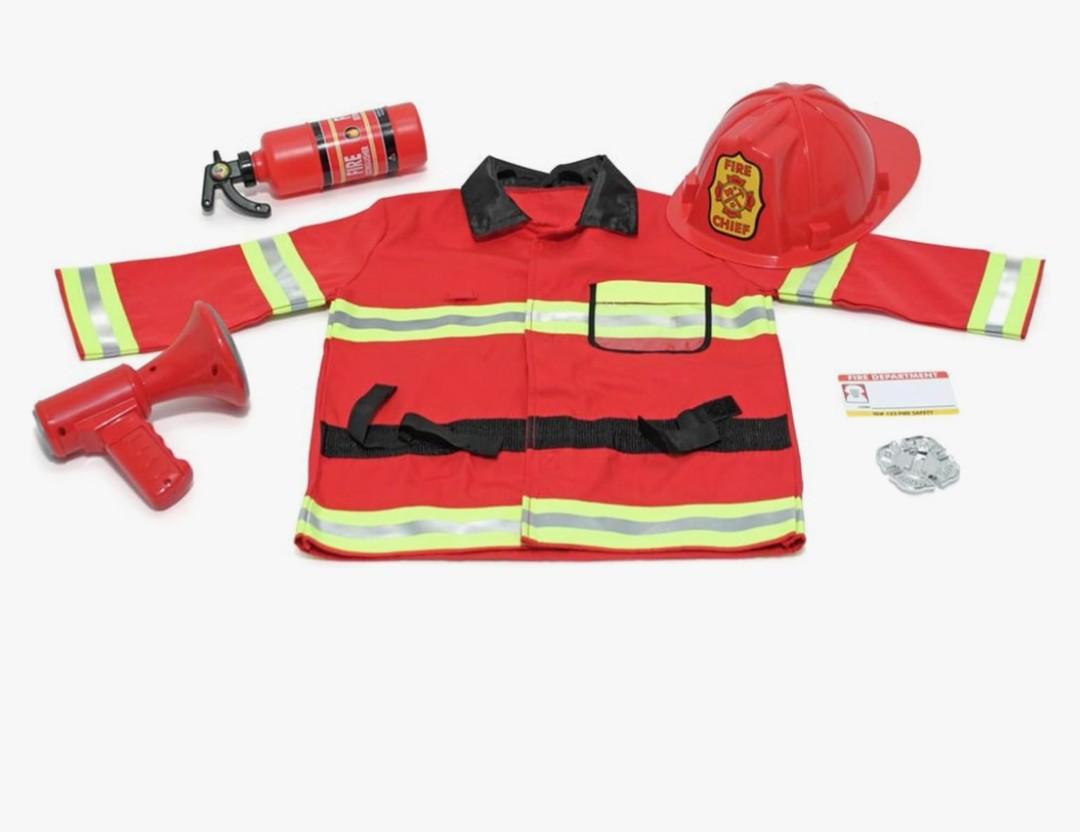 Melissa & Doug Fire Chief Role Play Costume Set, No Size