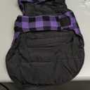 ASENKU Dog Winter Coat, Fleece Doggie Jacket Plaid Reversible Vest Waterproof Windproof Cold Weather Clothes for Small Medium Large Dogs (XXL, Purple)