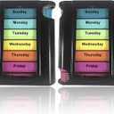 Stackable Daily Pill Organizer - 2 Pack, 4 Times a Day Weekly Medication Reminder - Premium Weekly AM/PM Pill Box with 7 Individual Stacking Cases, a Everyday Medicine Organizer for Vitamins