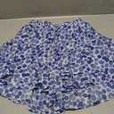 Flowy Shorts for Women Casual Cute Floral Skorts Chiffon Ruffle Tennis Mini Skirts Butterfly Summer Boho Shorts (Blue, S)
