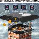 G GOOD GAIN Chimney Cap - 9 x 9 inch Chimney Cover for Outside Galvanized Steel | Fireplace Rain Caps with Hood Plate | Chimney Flue Cover Fits Existing Tiles with Adjustable Metal Screws & Gloves