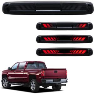Third 3rd Brake Light for 1999-2006 Chevy Silverado/GMC Sierra 1500 2500 3500HD, 2007 Silverado/Sierra Classic Model LED Time Tunnel Sequential High Mount Stop Light Rear Center Tail Lamp