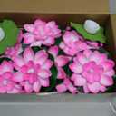 Liliful 24 Pcs Diwali Lotus Decoration Pool Floating Lights, Artificial Flowers Lotus with LED,Lily Pads Water Lantern for Indian Puja Home Decoration(3.94 Inch, 5.91 Inch,Pink)