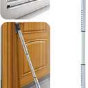 2-in-1 Door Security Bar & Sliding Patio Door Stopper Security Jammer Bar Child Proof Adjustable Constructed of High Grade Iron Window Doors Security Bars, White