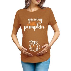 Maternity Shirts for Halloween Thanksgiving Pregnancy Clothes Funny Skeleton Pumpkin Pregnant Announcement Tshirt (Gray, S)