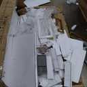 L Shaped Desk with Lift Top, 65" Adjustable Standing Desk with File Drawer, Corner Computer Desks with Storage Shelves, White