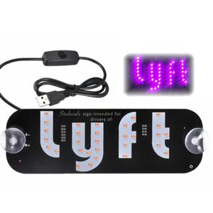 Pink LED Lyft Driver Sign (19x19cm, Plastic, Modern Style)