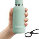 Small Water Bottle 12oz with Clip, Double Wall Stainless Steel Vacuum Small Insulated Water Bottle Keeps Drinks Cold 24 Hrs/Hot 12 Hrs for Kids Handbag School BPA Free (Green) (11.8 Ounces)