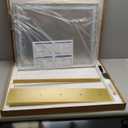 ROLOVE Gold Vanity Mirror with Lights 23x18 Inch, 3-Color Dimmable LED & Touch Control - Large Makeup Mirror for Dressing Room (Wall/Tabletop Mount)