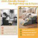 Topmart High Density Extended Foam Dog Ramp&Steps 3 Tiers,15.7" High,Non-Slip Dog Stairs with Removable Cover,Soft Foam Pet Ladder,Best for Injured,Older Cats,Pets with Joint Pain