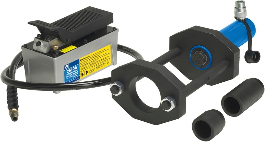 OTC 4245 Freightliner Rear Suspension Bushing Master Tool Set with 15-Ton Cylinder and 2510A Air/Hydraulic Pump