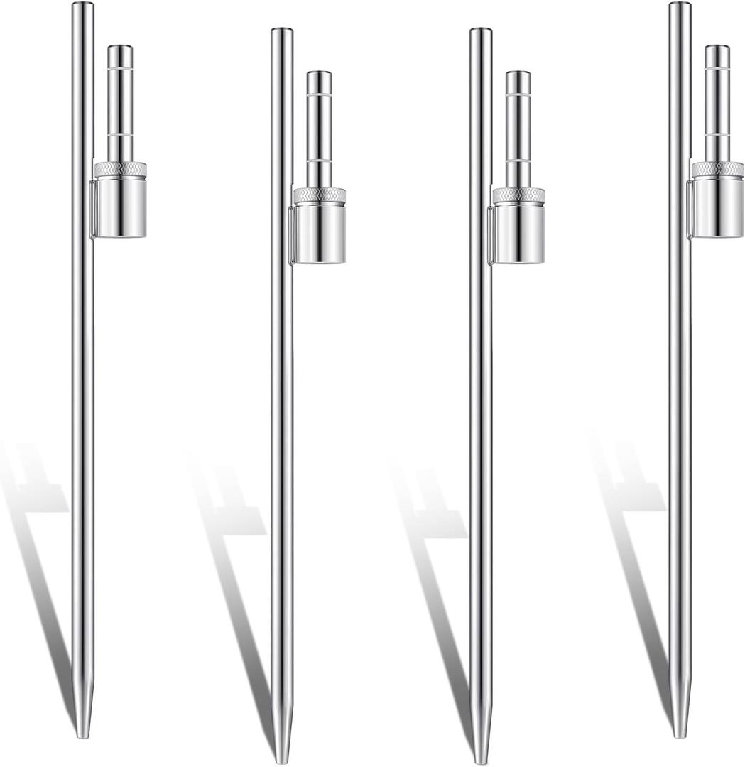 Pelopy Feather Flag Ground Spike Ground Stake Flag Base Heavy Duty Flag Pole Holder for Ground Outdoor Banner Stakes Fits Poles with 0.65 Inch Inner Diameter, Stake Only(20 Inch, 4 Pcs)