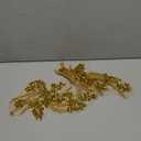 Hand-Made Beaded Rhinestones DIY Clothing Appliques Patch,Beaded Applique for Wedding Dress Decoration, Rose Gold/Pink/Silver/Red/Black Flower Applique by Pair (Gold-B)