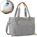 mommore Breast Pump Bag Diaper Tote Bag with 15 Inch Laptop Sleeve Fit Most Breast Pumps Like Medela, Spectra S1,S2, Evenflo (Grey)