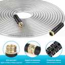 Garden Hose 50FT, Water Hose with 10 Function Nozzle, Garden Hose Metal with Leak-proof Connectors, No-Kink, Lightweight, Puncture-proof, Pet-proof, Sturdy, Hose for Outdoor, Yard