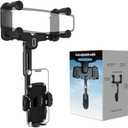 JDHDL Car Phone Holder Mount, Rear View Mirror Phone Holder, Rotatable and Retractable Phone Holders for Your Car Compatible with iPhone Samsung All 4-7 Inch Cell Phones