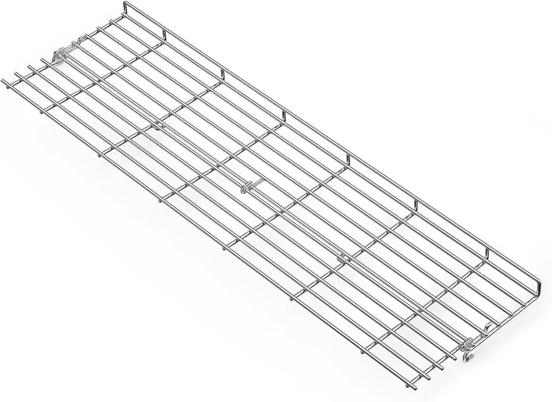onlyfire Foldable Stainless Steel Warming Rack Grilling Replacement Parts for Weber Genesis II 400 Series Gas Grills, Replaces Weber 66045