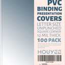 HOUYEE 100 Pack Clear Binding Presentation Covers, PVC Report Covers,12 Mil,8-1/2 x 11 Inches, Letter Size