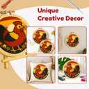 TEKWAVE Punch Needle Kit for Adults Beginners Rooster Sunrise Design, Step-by-Step Video Pre-Printed Pattern and Written Instructions, DIY Embroidery Set with Yarn, Fabric, Hoop for Home Decor Crafts