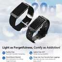 Smart Bracelet, Wearable Activity & Fitness Tracker Band, 24H Sleep Tracker, All-Day Continuous Heart Rate Blood Pressure Stress HRV Monitor, 173 Sport Modes Smart Wristband with Free APP Black