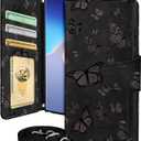 Buleens for Samsung Galaxy S23 Ultra Wallet Case for Women - with Card Holder S23 Ultra Flip Case Leather Crossbody Cute Aesthetic Galaxy S23 Ultra Case with Strap Kickstand for Girls, Butterflies