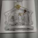 CHUANGLI Nativity Scene with Lights, Nativity Story Resin Sculpted Hand Painted Nativity Figurine Set for Christmas Decoration Holy Family Manger Scene for Christmas Indoor Tabletop Decorations