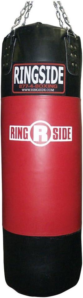 Ringside Leather Boxing Punching Heavy Bag (Soft Filled) Red / Black, 150-Pound