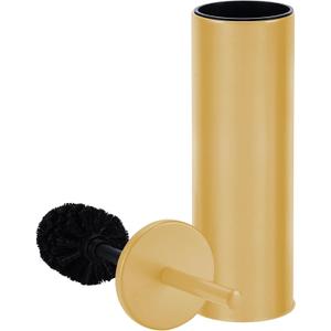 Deep & Sturdy Toilet Bowl Brush with Holder - Durable Scrubbing - Toilet Cleaners - Household Essentials - Bathroom Cleaner - Cleaning Supplies - Household Supplies, Painted Satin Gold